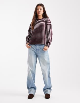 Vero Moda Oversized Long Sleeve T-shirt In Red