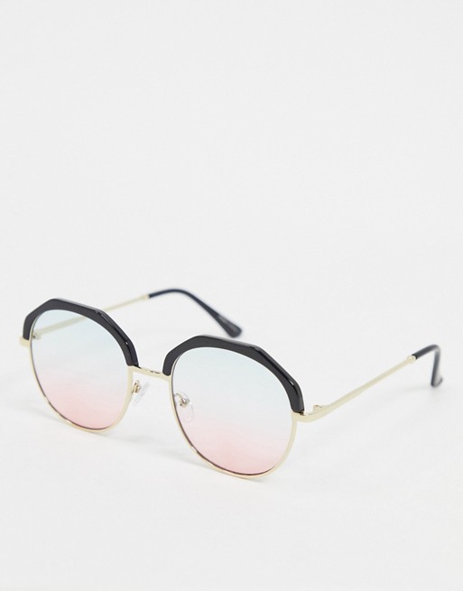 Vero Moda oversized round sunglasses in pastel dip dye