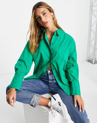Vero Moda oversized shirt in green