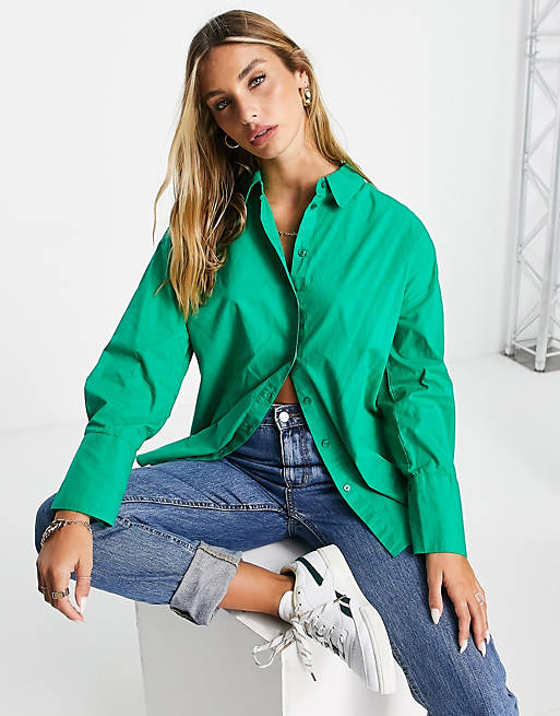 Tops Shirts & Blouses/Vero Moda oversized shirt in green 