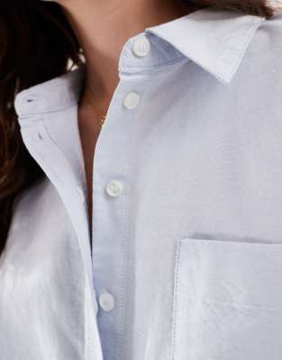 Vero Moda Oversized Shirt With Wide Cuff Sleeves In Blue