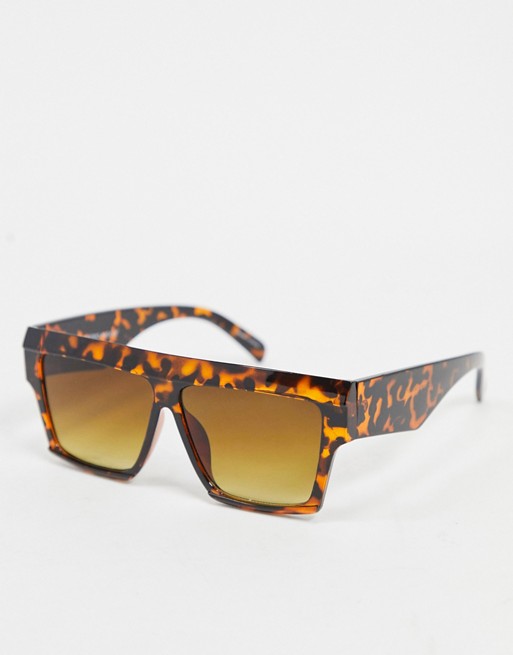 Vero Moda oversized square sunglasses in tortoise shell