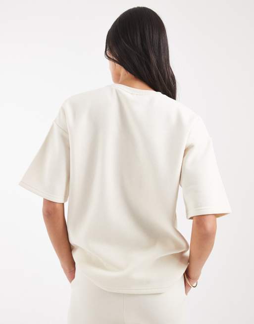 Vero Moda oversized sweat T-shirt-sæt i cream, 3 af 4