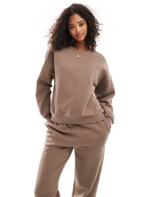 oversized sweatshirt in brown - part of a set