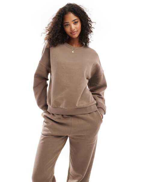 Vero Moda oversized sweatshirt in brown - part of a set - view 1