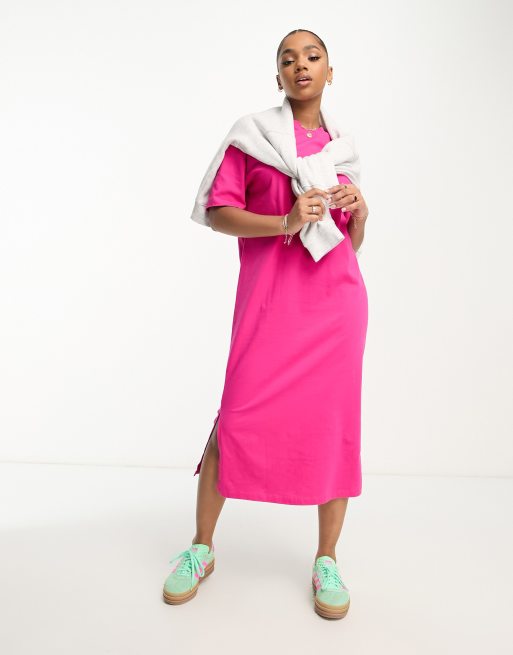 Vero Moda oversized t shirt maxi dress in pink