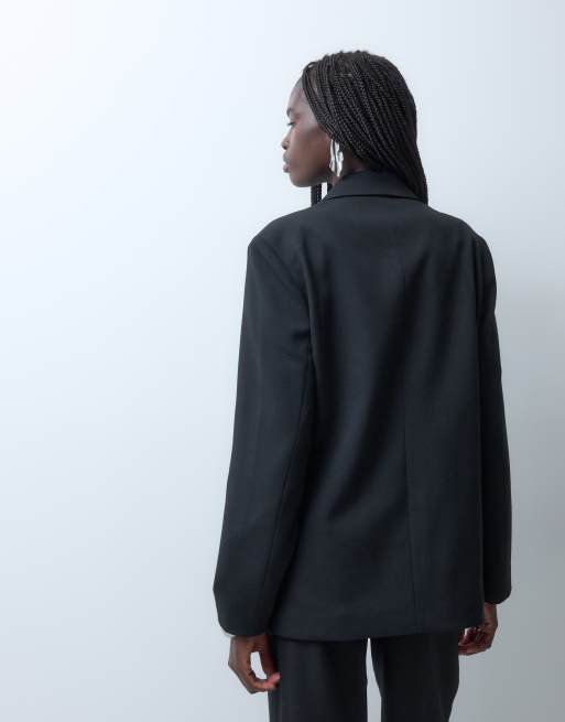 Vero Moda oversized tailored blazer co-ord in black, 4 of 4