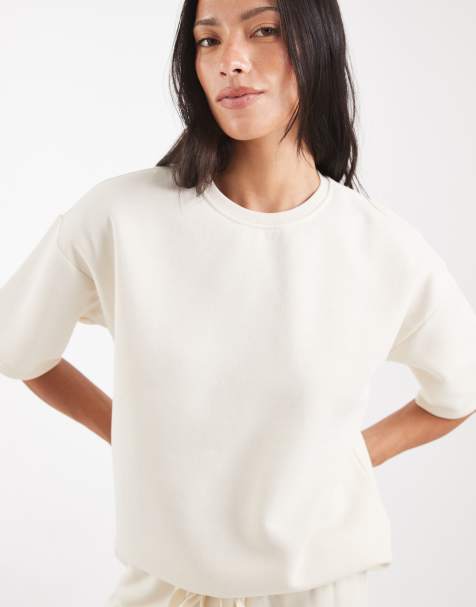 Vero Moda oversize'owy T-shirt dresowy jako część zestawu w kolorze kremowym - view 1