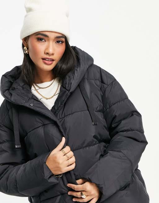 Link risiko frø Vero Moda padded coat with hood in black | ASOS