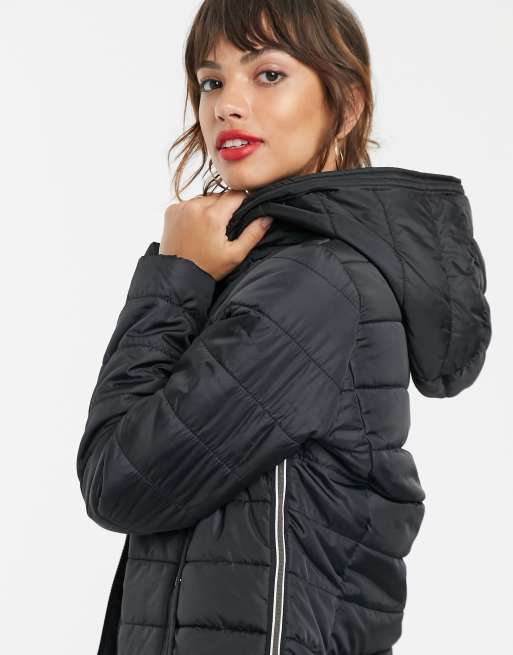 Vero Moda padded jacket with hood in black