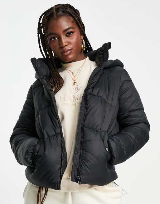 Rejse Knurre sagtmodighed Vero Moda padded jacket with hood in black | ASOS