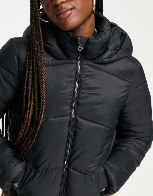 Vero Moda padded jacket with hood in black