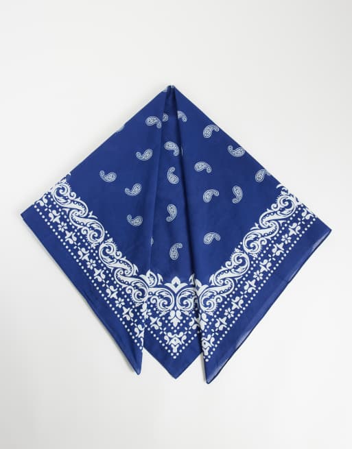 Vero Moda paisley bandanasjaal in blauw, 3 van 3