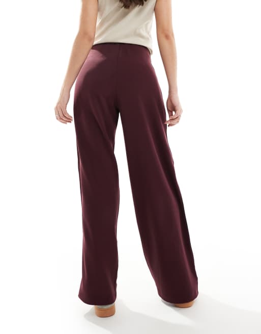 Vero Moda - Pantalon ample à enfiler avec rayures sur le côté - Bordeaux, 3 de 5