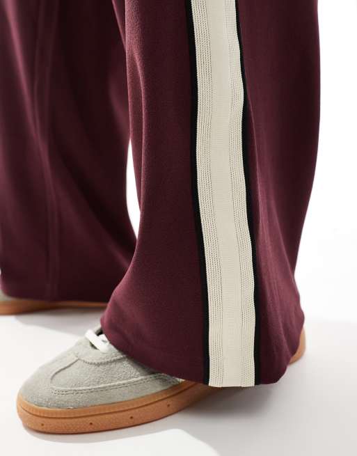 Vero Moda - Pantalon ample à enfiler avec rayures sur le côté - Bordeaux, 4 de 5