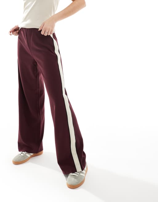 Vero Moda - Pantalon ample à enfiler avec rayures sur le côté - Bordeaux, 5 de 5