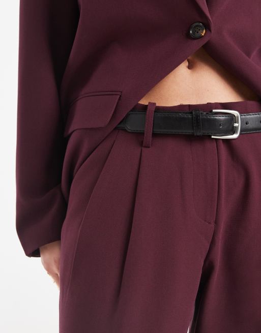 Vero Moda - Pantalon ample d'ensemble avec ceinture - Bordeaux, 3 de 5