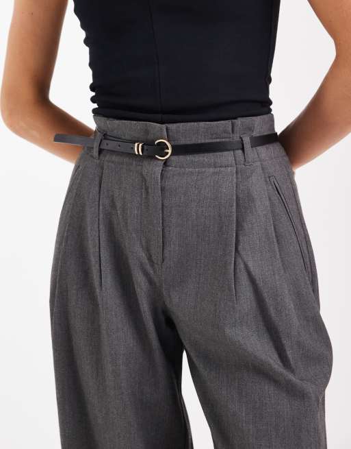 Vero Moda - Pantalon ample d'ensemble en jersey à ceinture - Gris chiné clair, 5 de 5