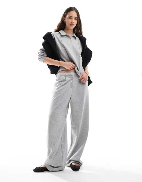 Vero Moda - Pantalon ample d'ensemble en jersey - Gris chiné clair - view 1