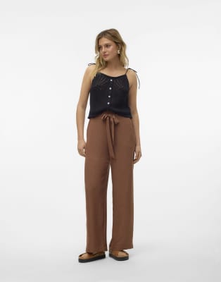 Vero Moda - Pantalon ample - Marron