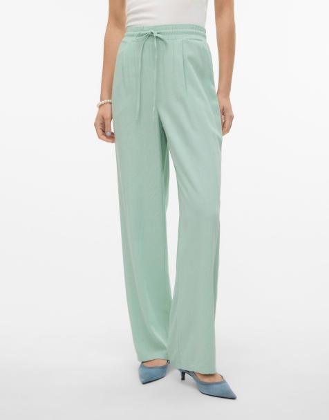 Vero Moda - Pantalon ample - Vert limon - view 1