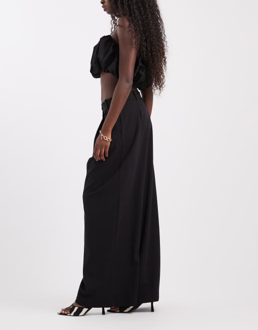 Vero Moda pantalon de costume très large à plis sur le devant en noir, 2 de 5