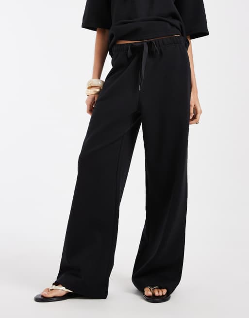 Vero Moda - Pantalon de jogging ample d'ensemble avec liens noués à la taille - Noir, 2 de 5