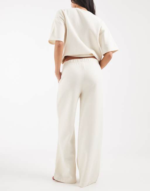 Vero Moda - Pantalon de jogging ample d'ensemble noué à la taille - Crème, 4 de 5