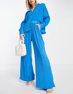 Vero Moda - Pantalon d'ensemble large plissé - Bleu | ASOS