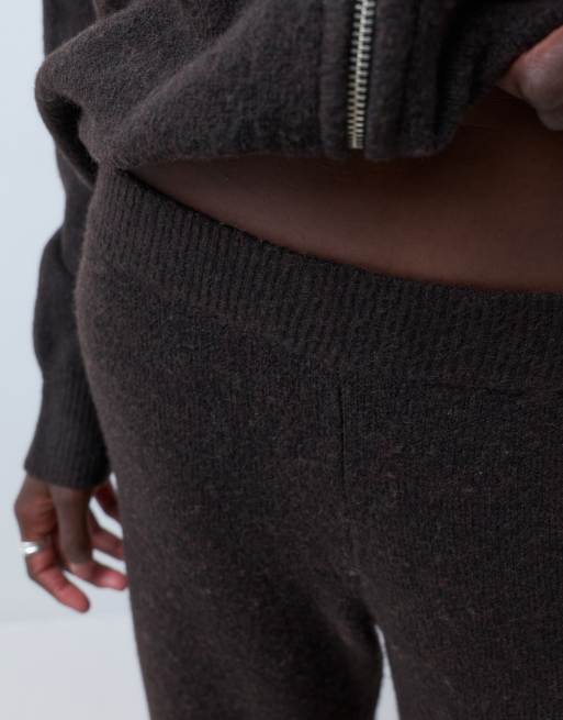 Vero Moda pantalon en maille large en ensemble coordonné chiné marron chocolat, 3 de 5