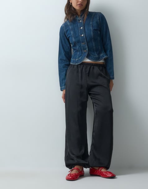 Vero Moda pantalón globo de talle medio en negro - view 1