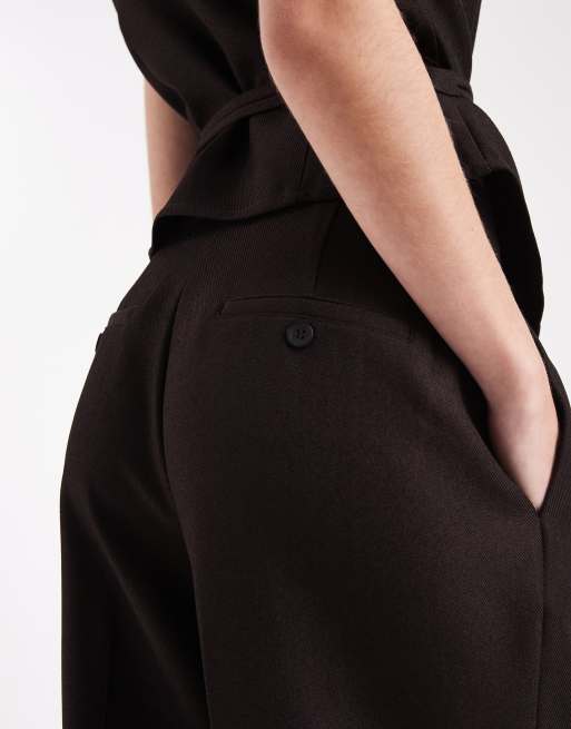 Vero Moda - Pantalon habillé ample d'ensemble à fronces - Chocolat, 5 de 5