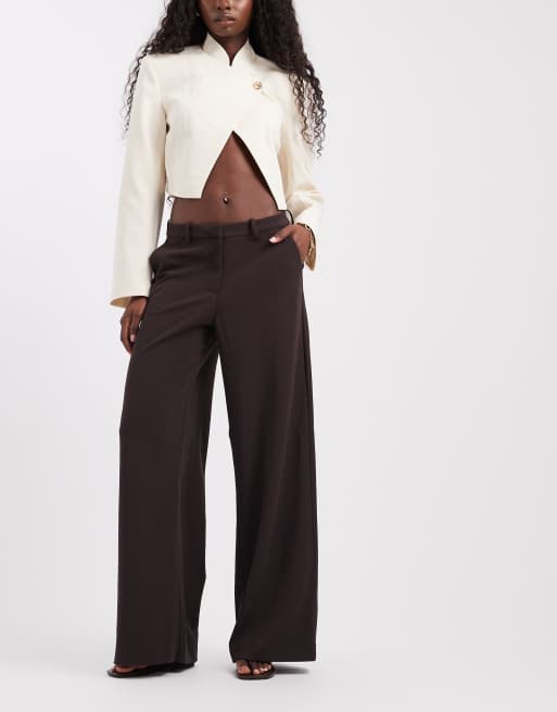 Vero Moda pantalon large ajusté couleur chocolat, 2 de 5
