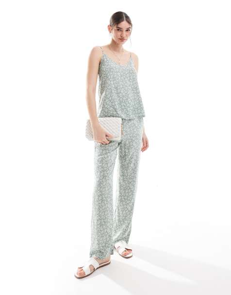 Vero Moda - Pantalon large d'ensemble - Sauge fleuri - view 1
