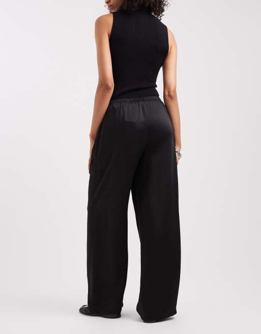 Vero Moda pantalon large texturé à enfiler noir, 4 de 5
