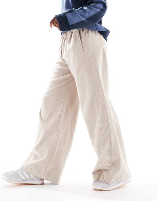 Vero Moda - Pantalon noué à la taille en velours côtelé - Crème , 5 de 5