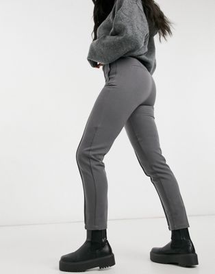 Vero Moda skinny trousers with seam detail in dark grey - ASOS Price Checker
