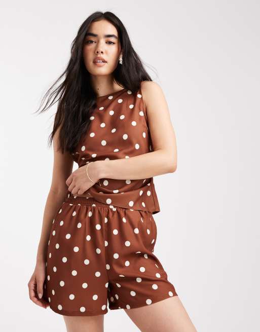 Vero Moda - Pantaloncini a fondo ampio con stampa a pois in coordinato, 2 di 5
