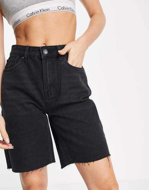 Pantaloncini neri di jeans on sale