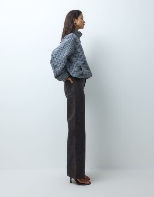 Vero Moda pantalones de pernera ancha con efecto desteñido en marrón, 3 de 5