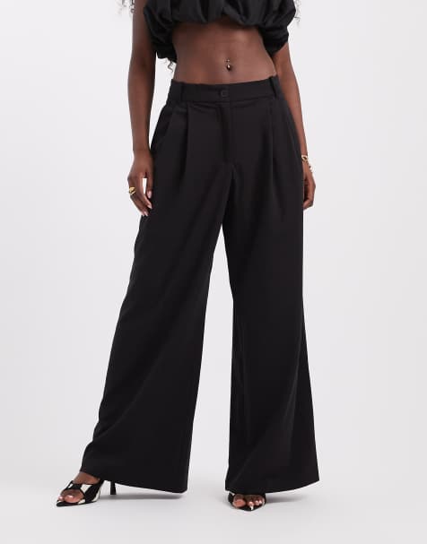 Vero Moda - pantalones de traje negros de pernera muy ancha con pliegues delanteros - view 1