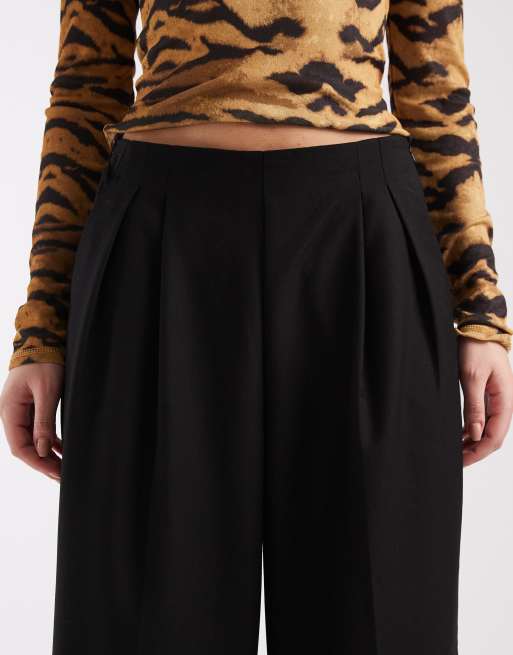 Vero Moda - Pantaloni a fondo ampio neri con piega sul davanti, 5 di 5