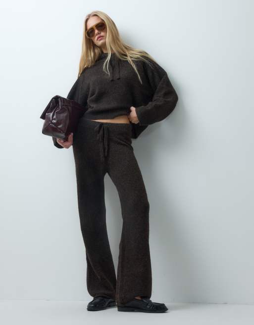 Vero Moda knitted hooded co-ord in chocolate brown, 3 di 3