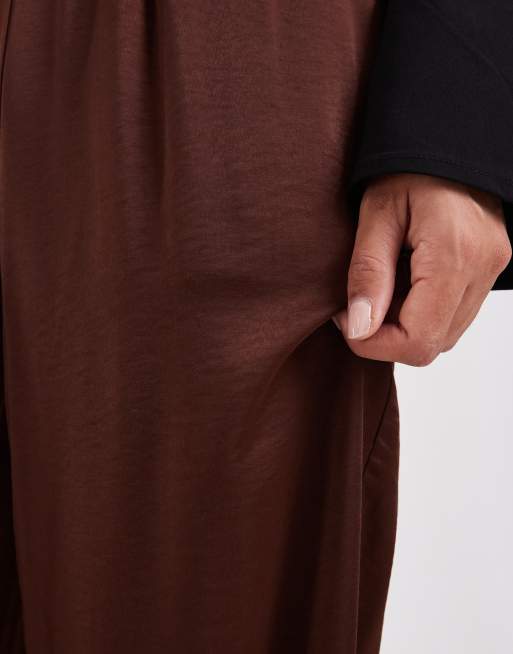Vero Moda pantaloni a gamba larga testurizzati marrone ruggine, 5 di 5