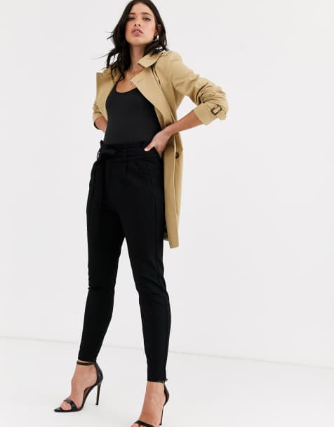 Vero Moda - Pantaloni neri a vita alta con cintura - view 1