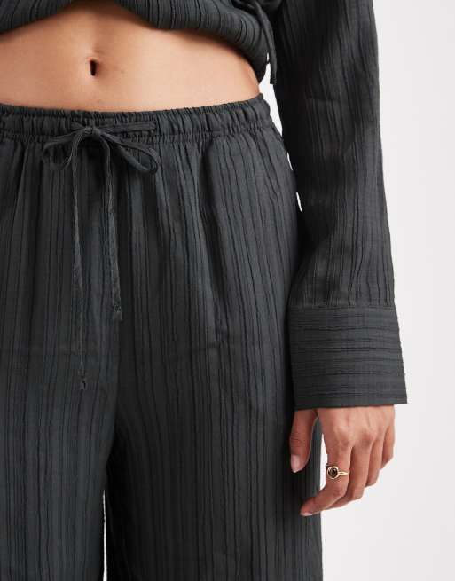 Vero Moda - Pantaloni plissé a fondo ampio grigio antracite in coordinato, 5 di 5