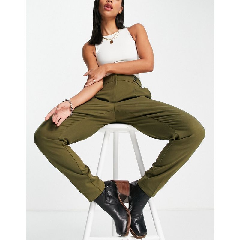 6SIWH Coordinati Vero Moda - Pantaloni sartoriali color kaki in coordinato