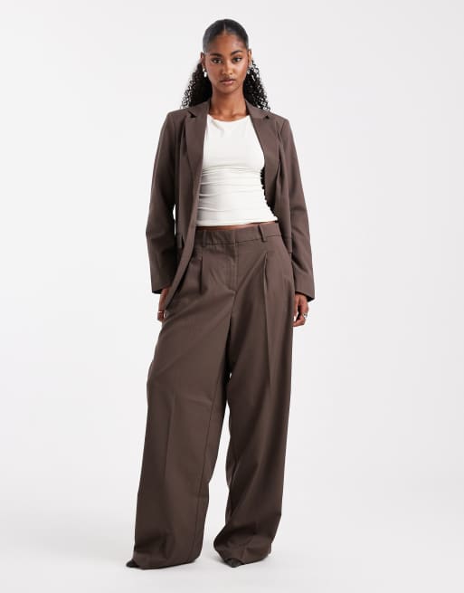 Vero Moda - Pantaloni sartoriali dad fit color cioccolato in coordinato