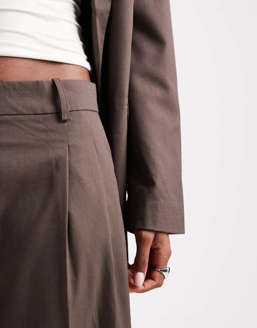 Vero Moda - Pantaloni sartoriali dad fit color cioccolato in coordinato, 3 di 5