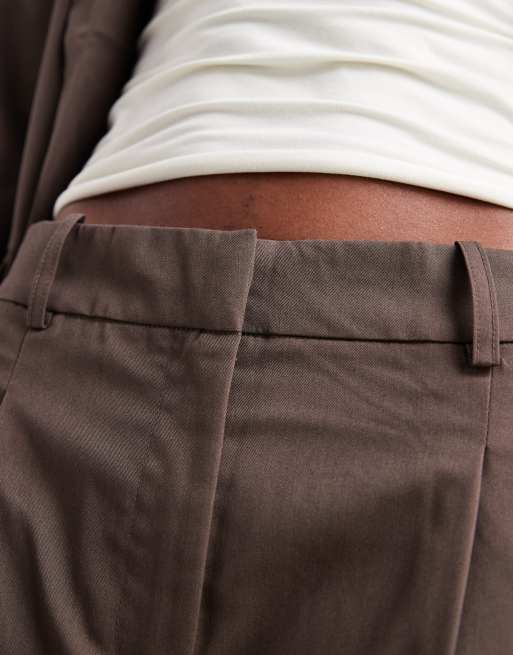Vero Moda - Pantaloni sartoriali dad fit color cioccolato in coordinato, 5 di 5